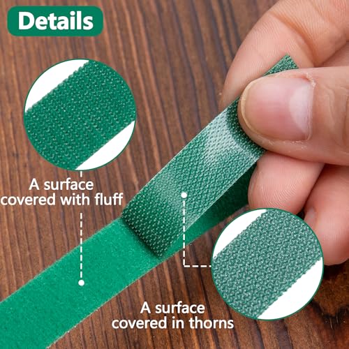 Green 50ft Christmas Garland Ties - Holiday Cable Straps for Decoration