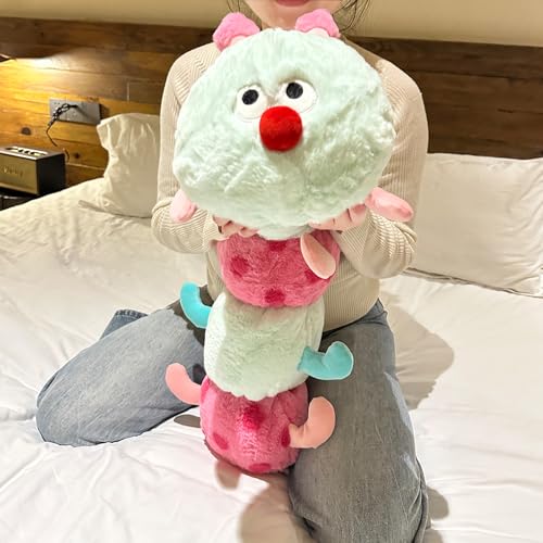 Long Plush Caterpillar Pillow - Green 43 Inch Kids & Adults Home Decor