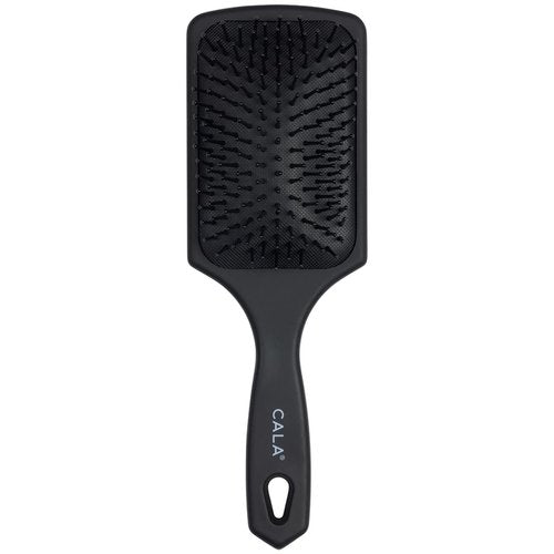 Cala Soft Touch Paddle Hair Brush - Shine Enhancing, Detangling, Anti-Breakage | Black, Unisex, All Ages