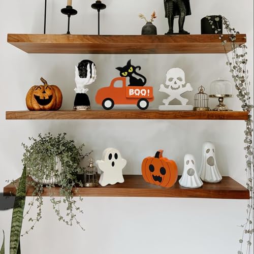 Halloween Wooden Truck and Sign Set - Ghost Pumpkin Black Cat Tabletop Decor - Variation of THIS listing