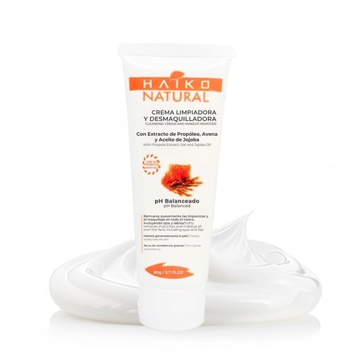 Skiennix Hydrating Cleansing Cream - Non-Greasy Makeup Remover with Propolis & Oat, 2.7 fl oz / 80g