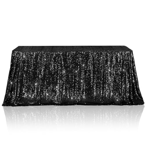Black Sequin Rectangular Tablecloth 90x132 Inch Sparkly Fabric for Weddings & Parties - Variation of THIS listing