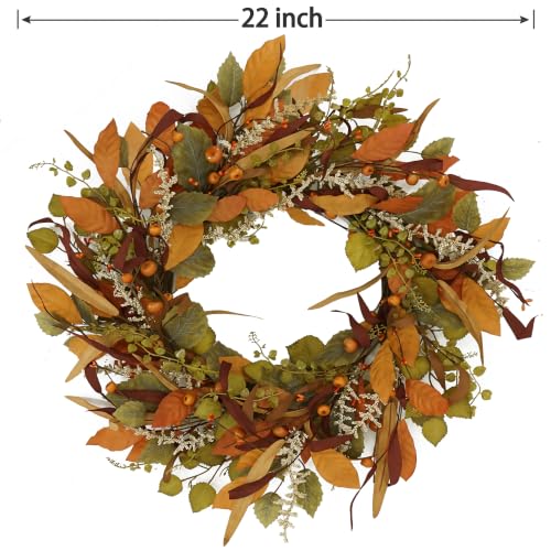 Fall Wreath for Front Door 22 Inch Autumn Wreath Home Decor Harvest