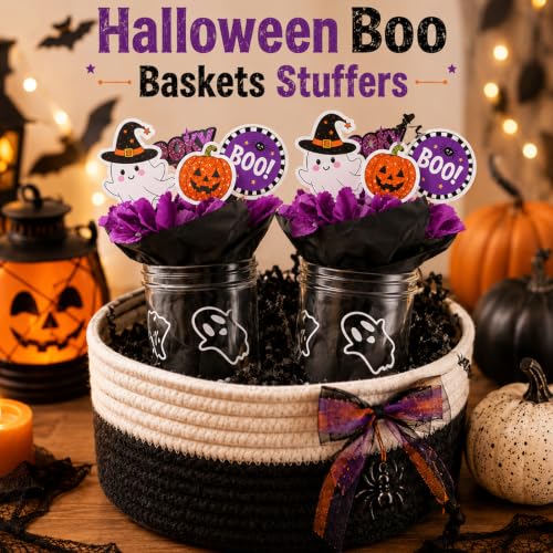White Ghost Halloween Mason Jars – 24 oz Set with Lids & Straws, Spooky Decor for Adults