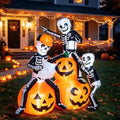 5FT Skeleton Inflatable Halloween Outdoor Decoration with Pumpkins and LED Lights