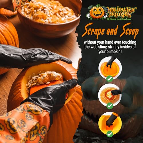 Kids Pumpkin Carving Kit with Scraper Glove - Mess-Free Halloween Guts Removal