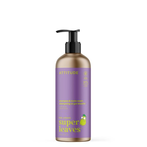 ATTITUDE Kids Shampoo & Body Wash - EWG Verified, Vegan, Plant-Based, Vanilla & Pear, 16 Fl Oz