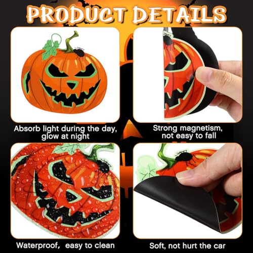 Halloween Luminous Pumpkins Bats Fridge Magnets 9pcs Party Decorations Multi1