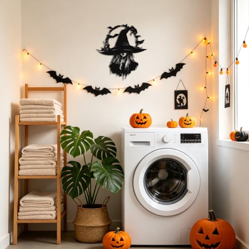 Halloween Witch Silhouette Wall Decor - Metal Indoor Halloween Decoration