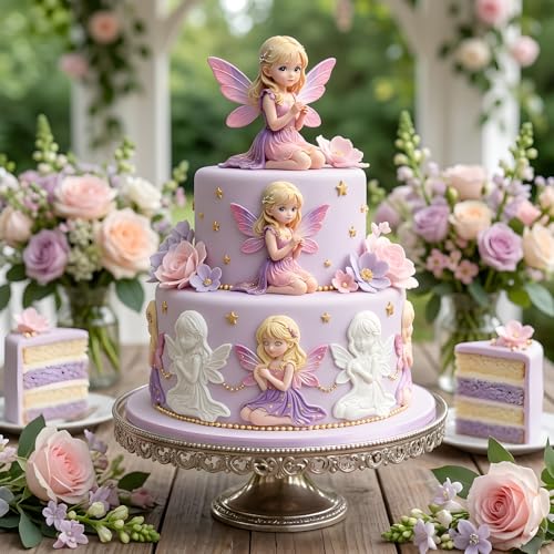 Kneeling Fairy Silicone Mold Forest Elf Girl Cake Decorating Mold - Style J