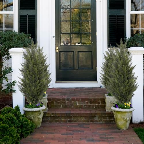 Artificial Topiary Trees Set 3.6FT Outdoor UV Resistant Shrubs - Green / 2