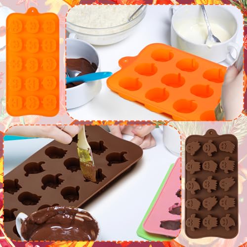 Seasonal Silicone Chocolate Molds Set - Fall Halloween Christmas Shapes