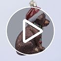 Holiday Chocolate Labrador Pup Glass Blown Ornament - Handcrafted Christmas Tree Decoration