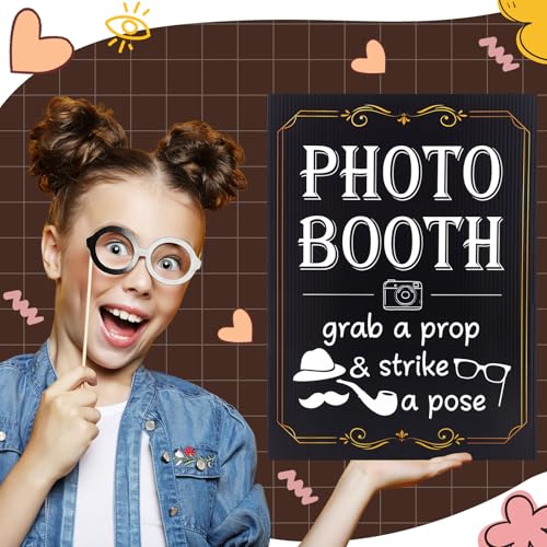 Happiness Photo Booth Sign with Stand - Retro Party Photo Props
