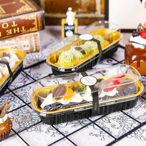 Halloween Baking Pans 100 Pack Black & Gold Mini Loaf Cake Tins with Lids & Spoons