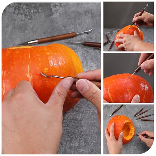 Halloween Pumpkin Carving Kit 11PCS with Stencils - Festive Pumpkin Tools Set