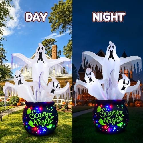 8FT Halloween Inflatable Ghost Outdoor Decoration - White Ghost Variant