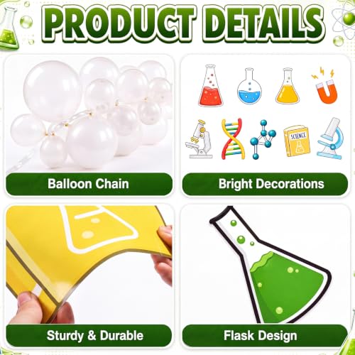 Science Party Decorations Kit with Balloon Arch and Lab Props - 213 Pieces
