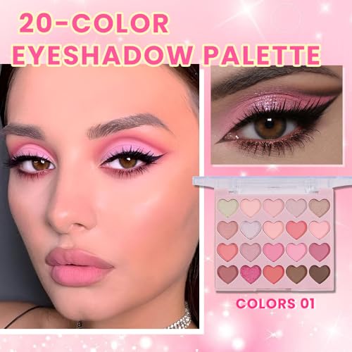 SUAKE Nude Pink Eyeshadow Palette 20 Colors - Matte & Shimmer, Vibrant & Blendable, Variation 01