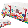 Candyland Party Tablecloths - Disposable 54x108 Inch Set for Birthday & Holiday Events