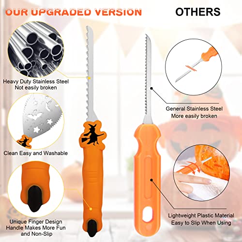Orange Pumpkin Carving Kit Tools - 9PCS Halloween Jack-O-Lantern Set