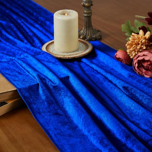 Velvet Table Runner 20x120 Inch - Royal Blue Elegant Dining Décor