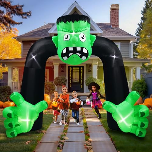 9FT Halloween Inflatable Frankenstein Archway Outdoor Decoration with LED Lights