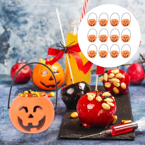 Mini Pumpkin Candy Buckets Bulk Pack - 36 Halloween Trick-or-Treat Pails with Variations Orangex3pcs / Mediumx3pcs