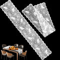 Spider Ghost Halloween Table Runner 13x72 Inch White Lace Web Decor - 2 Pack