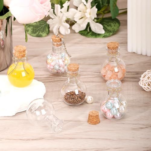 20 Pack Mini Plastic Bottles with Corks - Clear Small DIY Craft Bottles for Parties