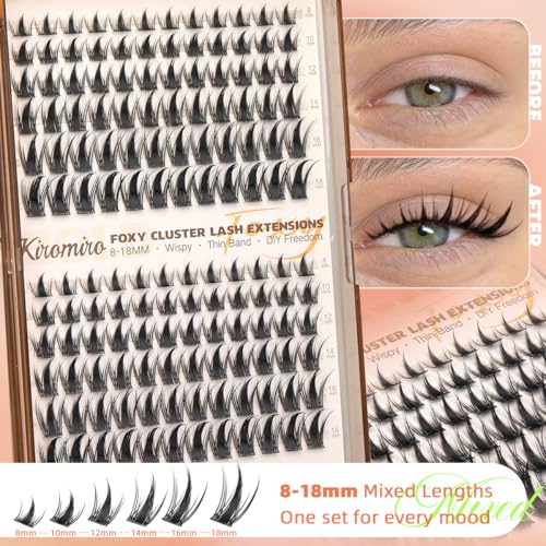 Kiromiro Fairy Lash Clusters B-Spiky Eyelash Extensions 8-18mm Wispy DIY Lashes