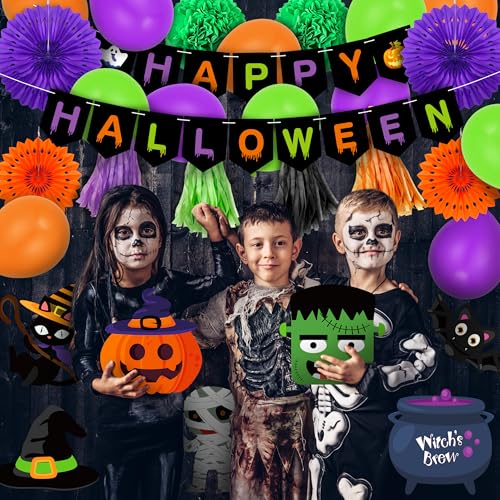 Halloween Car Decorations Kit with Banner Balloons & Tassels for SUV Truck