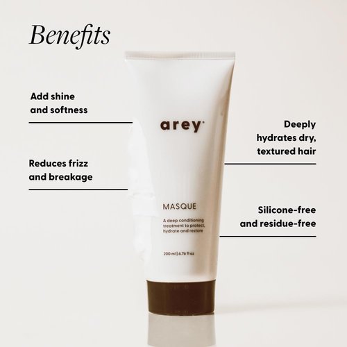 Arey Masque Deep Conditioner - Deep Hydration Hair Mask for Medium to Coarse Hair | Reduces Breakage & Frizz | Vegan, Silicone-Free (6.76 Fl Oz)