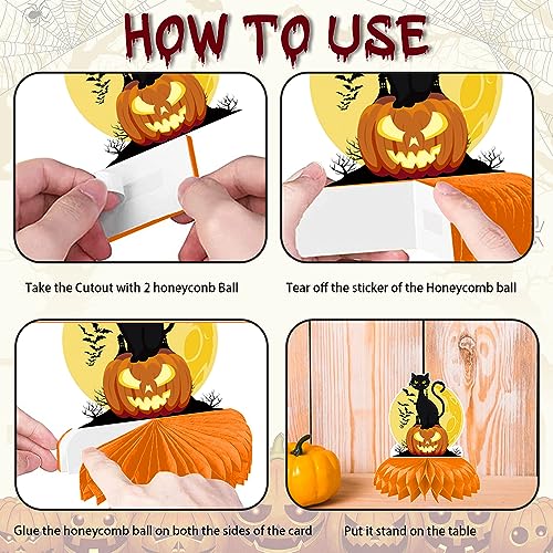 Halloween Honeycomb Centerpieces 9 Pcs Spooky Table Decor Party Supplies