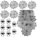 Halloween Spider Table Decoration Set with Web Runner and Lace Placemats