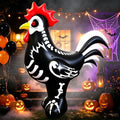 6.4FT Inflatable Skeleton Rooster Halloween Yard Decoration with LED Lights