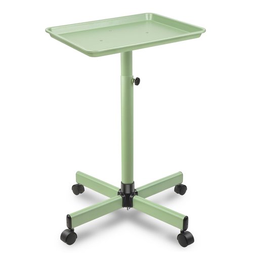 Salon Tray on Wheels, Green Salon Tray Cart with Adjustable Height, Tattoo Rolling Tray, Metal Service Instrument Storage Tray for Salon&Home Use