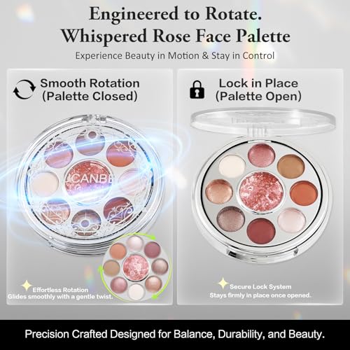 UCANBE Whispered Rose Baked Eyeshadow & Blush Palette - Rose-Toned Makeup Gift