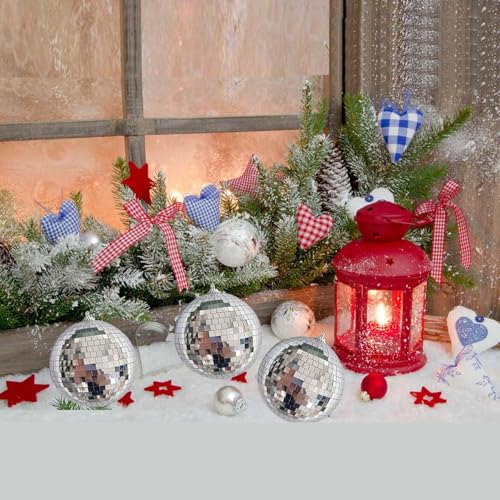 Christmas Tree Ornaments Pack - Silver Shatterproof Holiday Decorations - 4 Pack