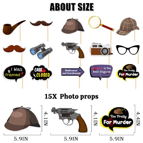 Detective Murder Mystery Photo Booth Props Set for Parties