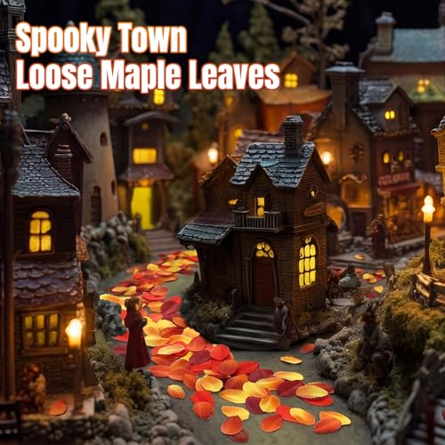 Mini Fake Maple Leaves for Fall & Halloween Craft Decoration Reddish Brown - 108 pcs