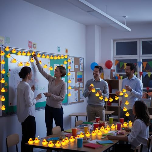 Yellow Rubber Duck String Lights - Battery Operated LED Decor, 1 Piece - Variation of Duck / Yellow / 1