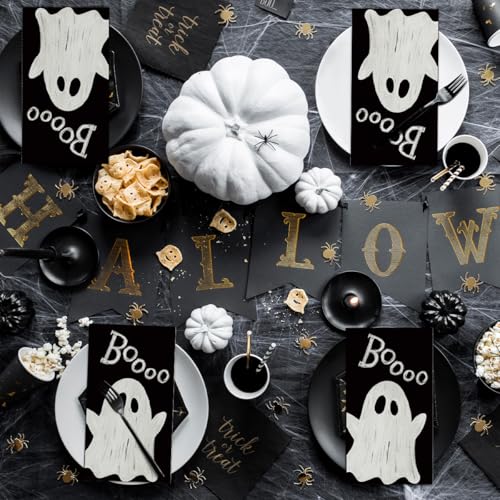 Halloween Paper Napkins 100 Pack Boo Pumpkin Ghost 2 Ply Party Disposable Tableware