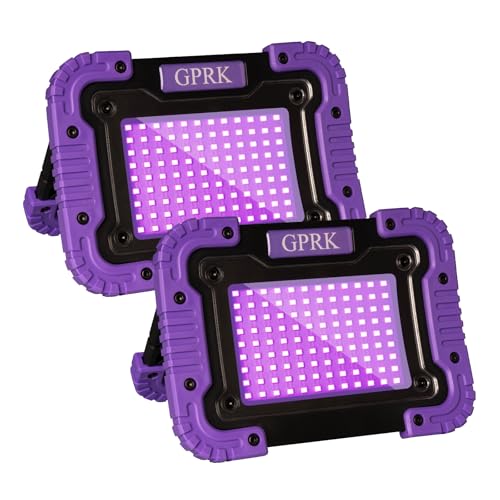 Rechargeable Black Light for Neon Glow Party UV Flood Light 2 Pack