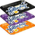 Halloween Serving Trays Set of 3, Reusable Pumpkin & Bat Design, 13x10 Inch