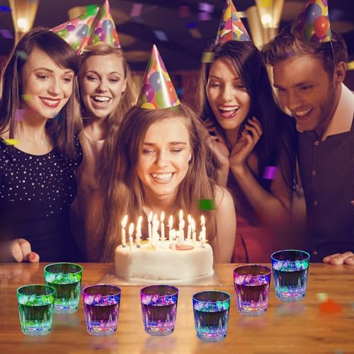 48 Pack Light Up Shot Glasses LED Flashing Drinkware for Parties & Events