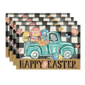 Artoid Mode Easter Egg Placemat Set - Black 12x18 Inch, 4 Pcs Seasonal Table Decor