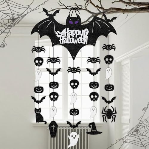 Halloween Hanging Decorations Kit - Bat, Ghost, Spider, Pumpkin Wall & Door Decor