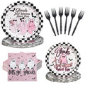 Pink Ghost Girl Night Halloween Party Tableware Set for 25 Guests - Disposable Plates & Napkins - Rokochoes