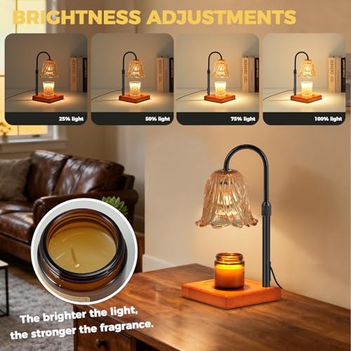 GODONLIF Flower Candle Warmer Lamp with Timer - Black Electric Scent Warmer